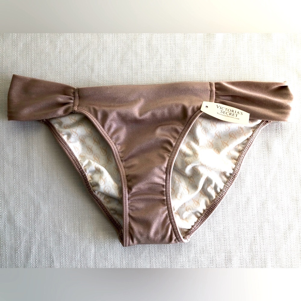 Victoria Secret Bikini Bottoms Rose Gold Pink Size XS • New With Tags •